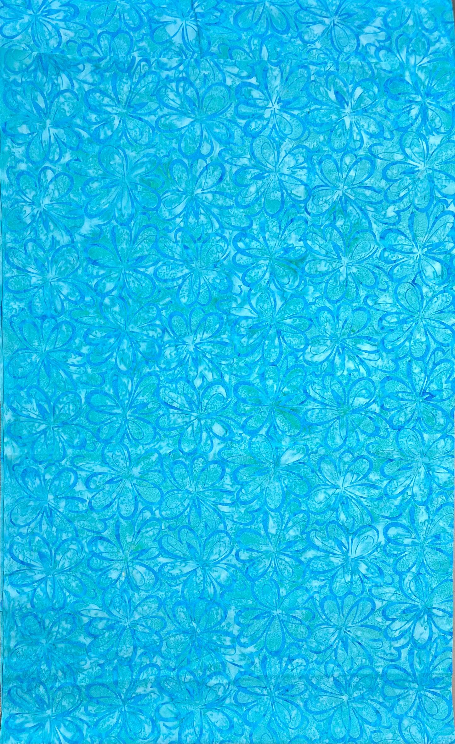 Bargain Bin Fabric: Aqua Batik- 2 yds- PS