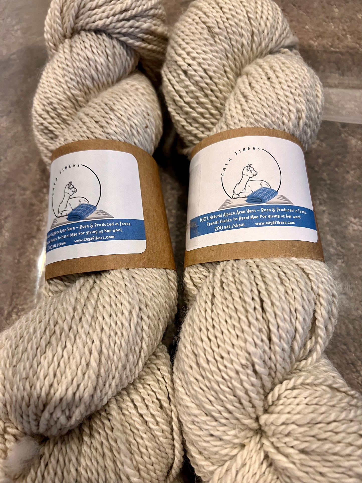 Alpaca Aran Yarn- 100% Natural: White