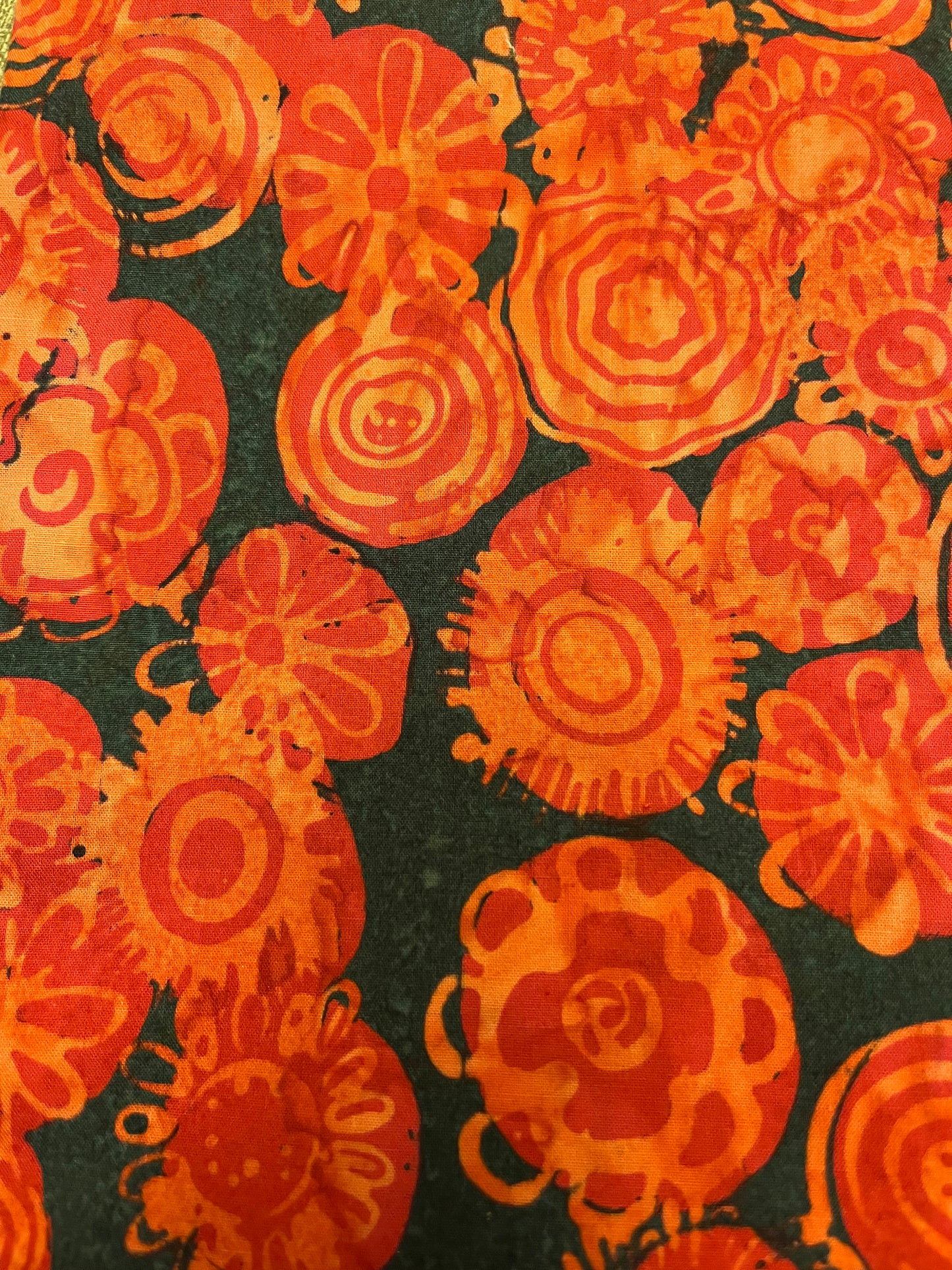 Bargain Bin Fabric: Batik--Black, Orange 2 yards-MB