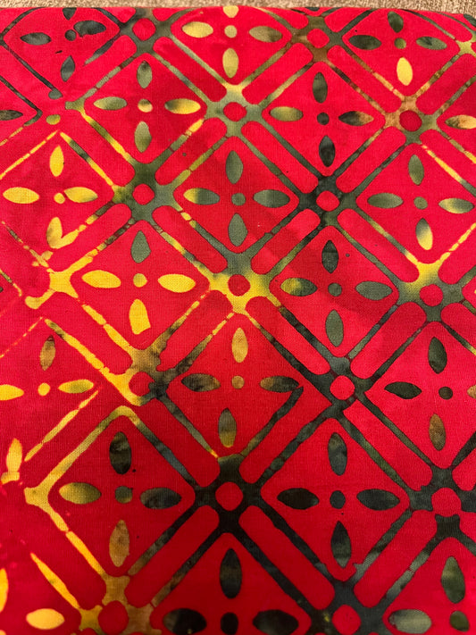 Bargain Bin Fabric: Batik--Red, Yellow 2 yards- MB