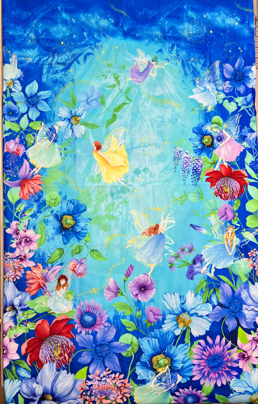 Bargain Bin Fabric: Fairy Fantasy Panel- 23"x43"- PS