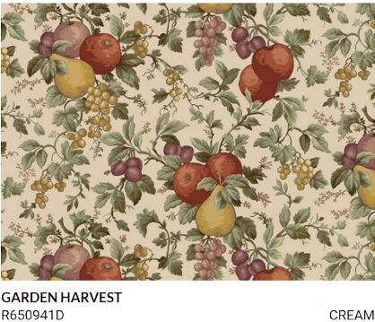 Marcus Fabrics: Bountiful Harvest; Garden Harvest-Cream; 44-45" wide