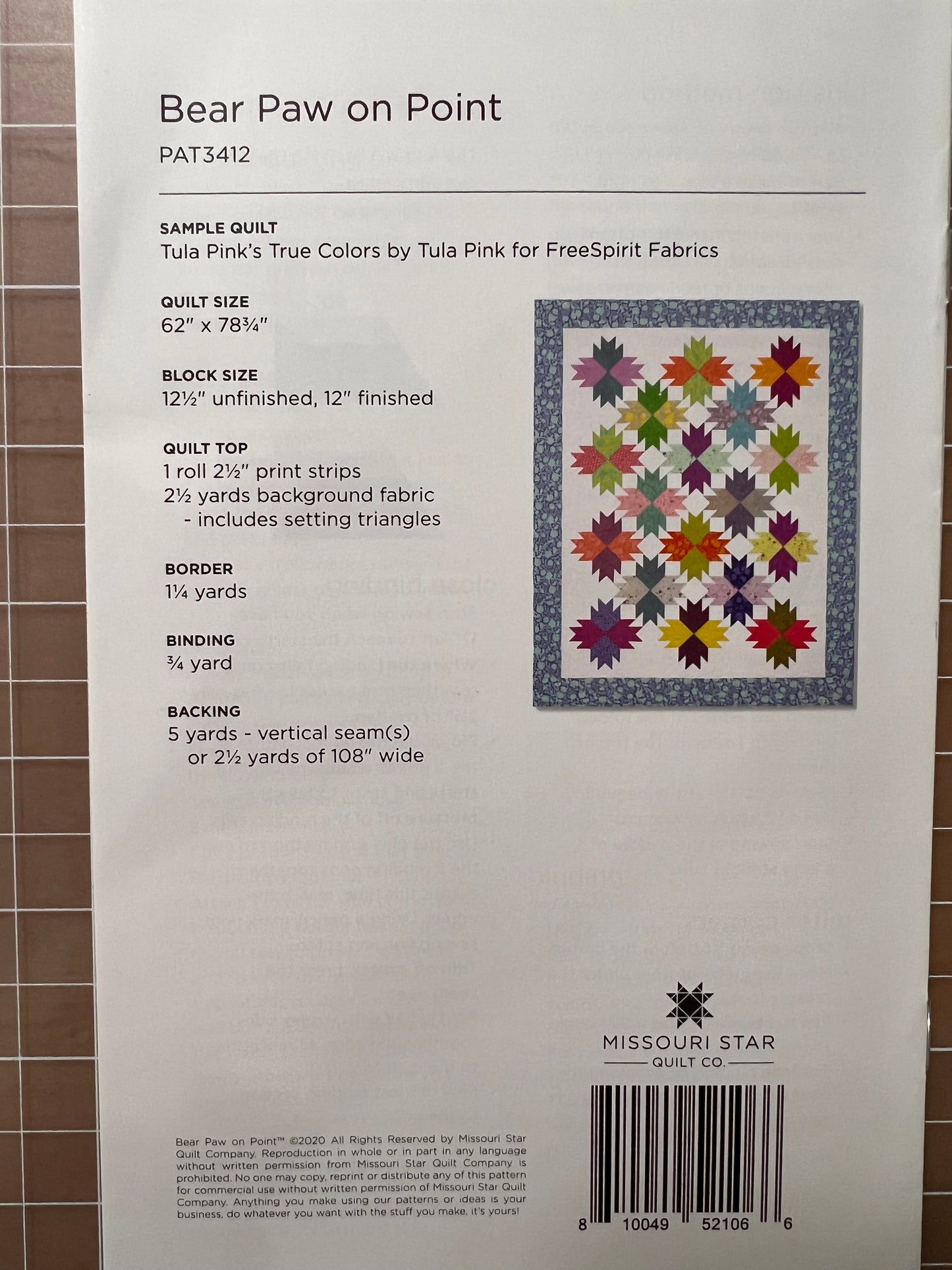 Bear Paw on Point Quilt Pattern