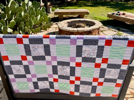 Party Animal Quilt: Handmade 42" x42"