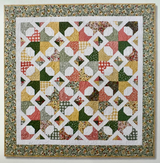 Sunflower Star Quilt Kit: 60 x 60"; Available in Pink/Red Border or Blue Border