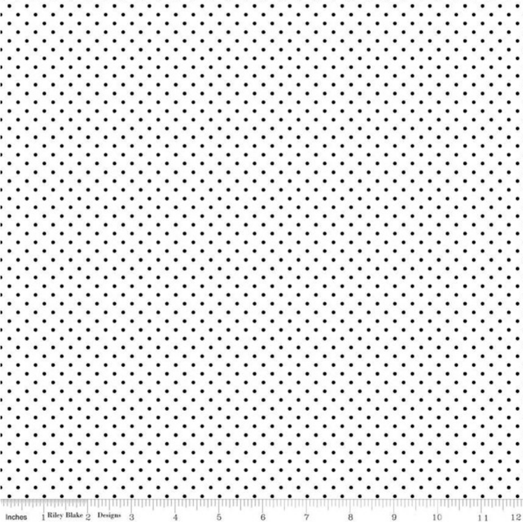 Riley Blake, Swiss Dot on White Black, Quilt Cotton Fabric