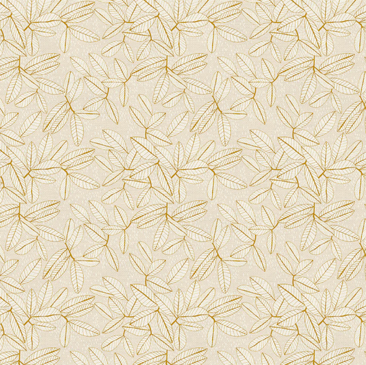 Paintbrush Studios Fabric- Autumn Breeze: Large Leaves/Gold ; 44/45" wide