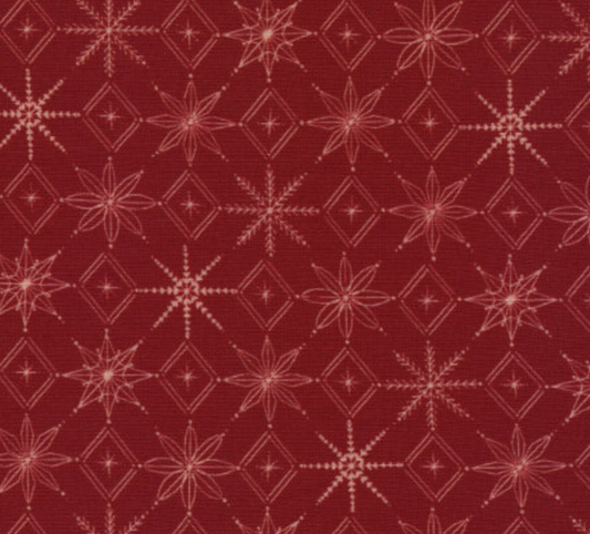 Cloud9 Fabric: Warm & Cozy- Snow Flakes: Red